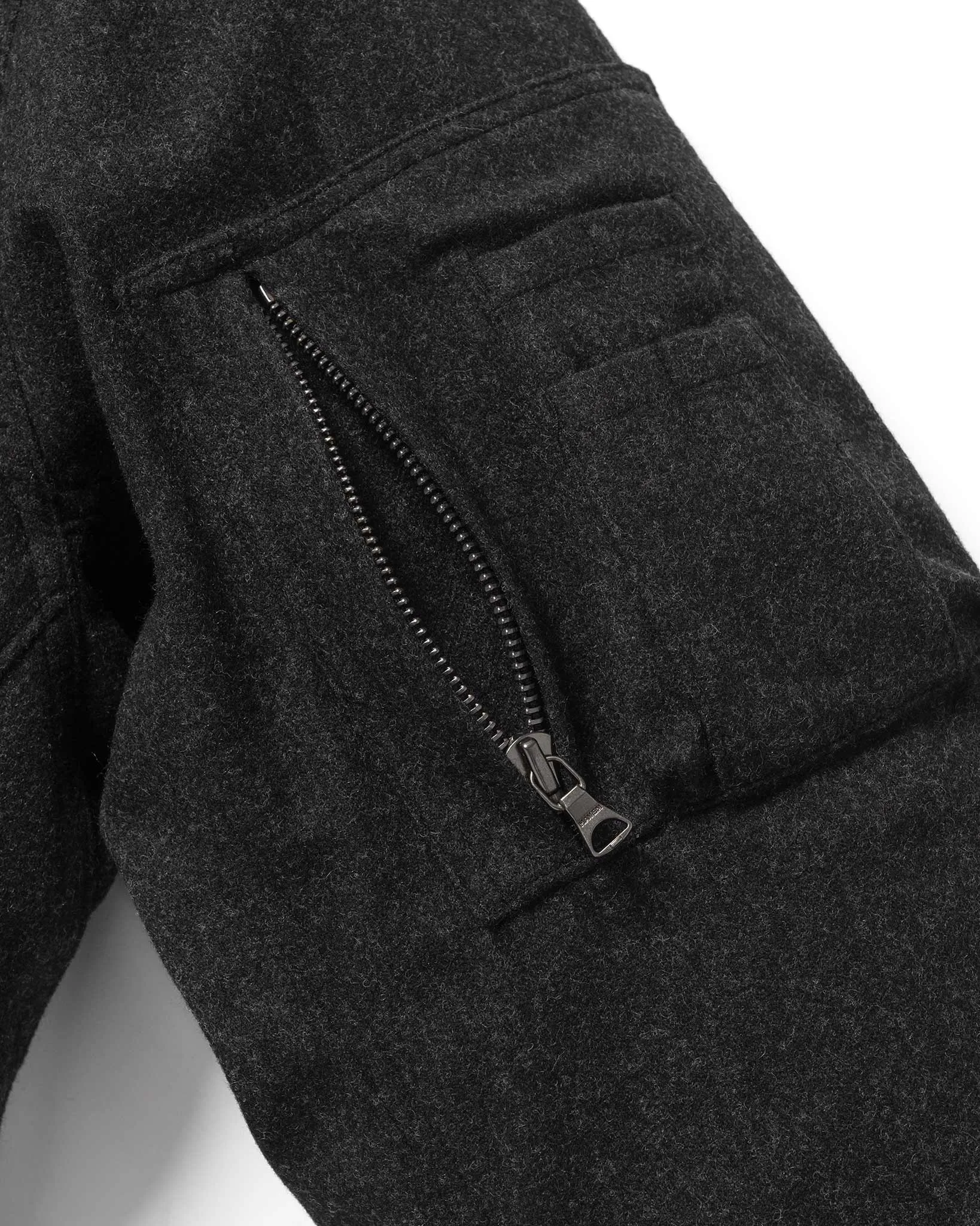 Pilot Jacket - Loro Piana Storm System Wool Charcoal / Primaloft