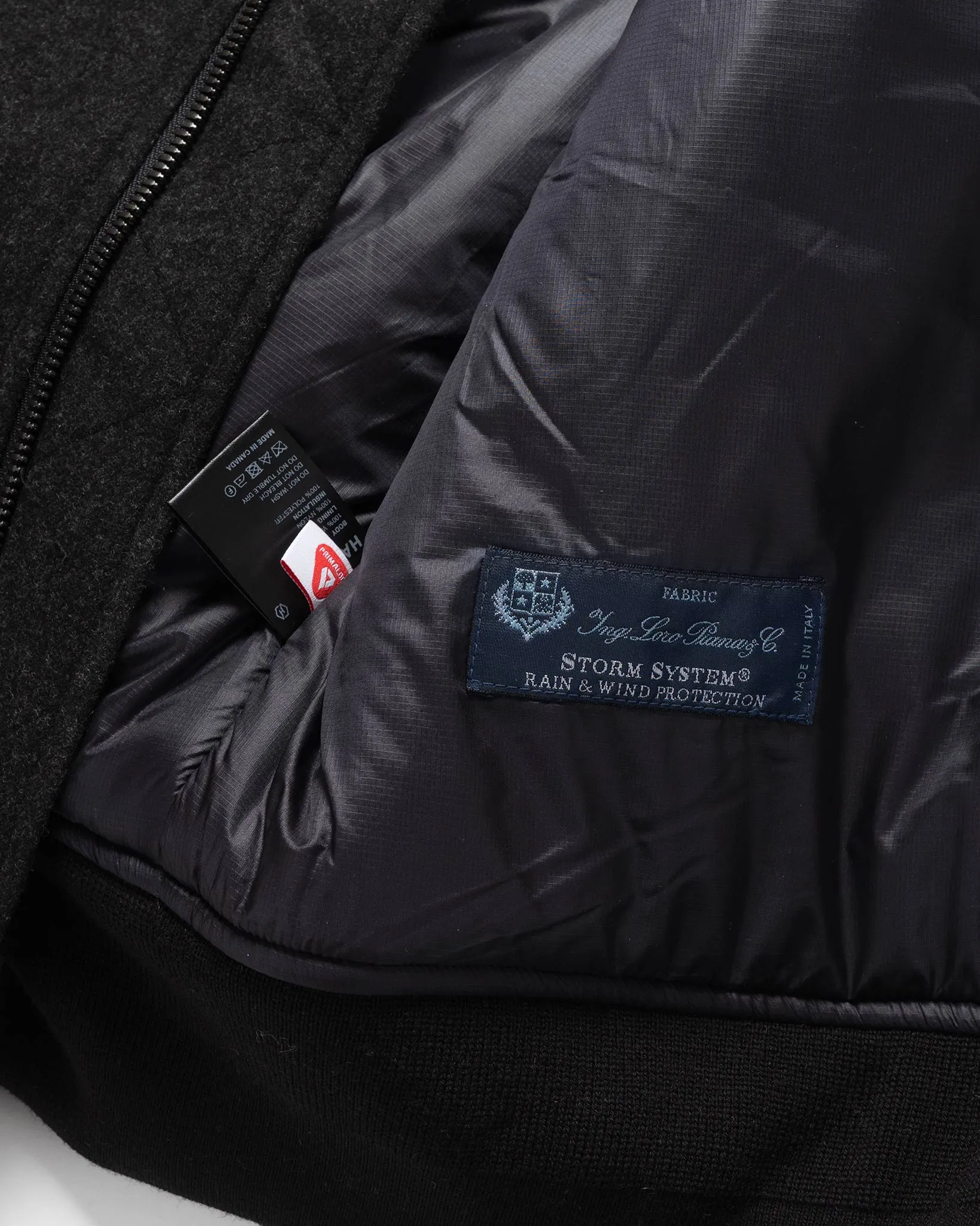 Pilot Jacket - Loro Piana Storm System Wool Charcoal / Primaloft