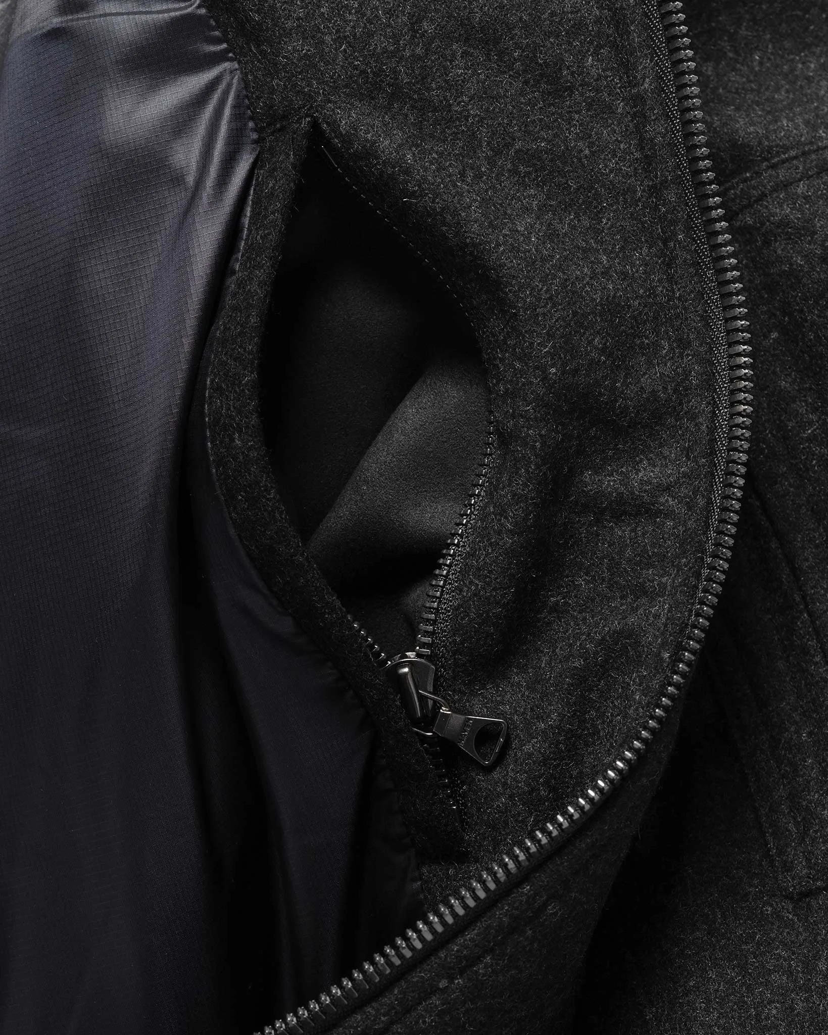 Pilot Jacket - Loro Piana Storm System Wool Charcoal / Primaloft