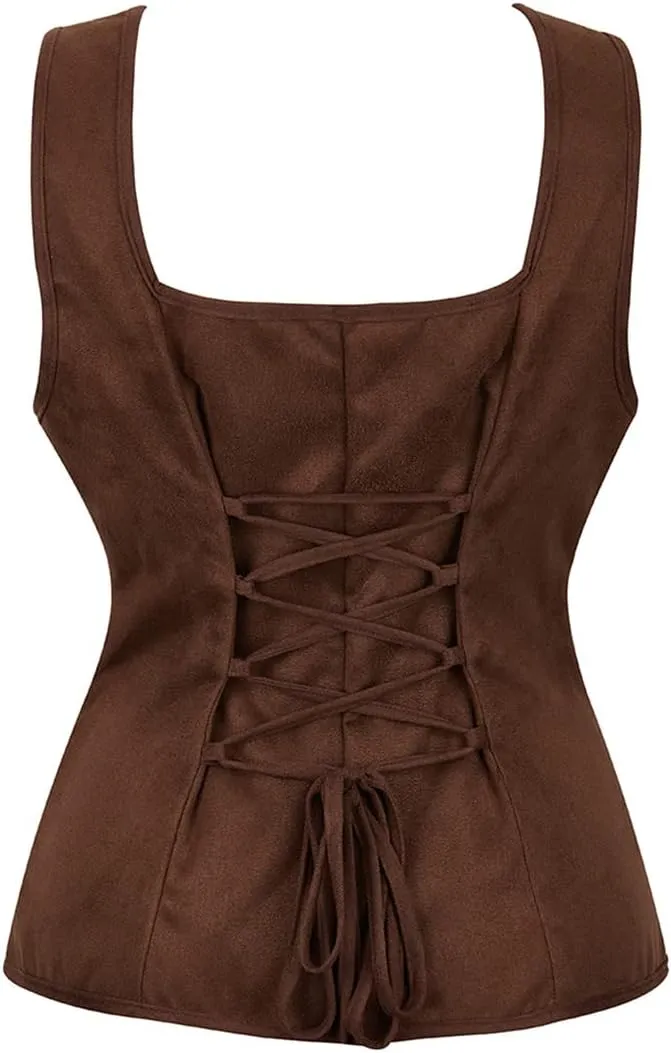 Pirate Renaissance Costumes for Women Steampunk Pirate Vest Viking Costume Bodice