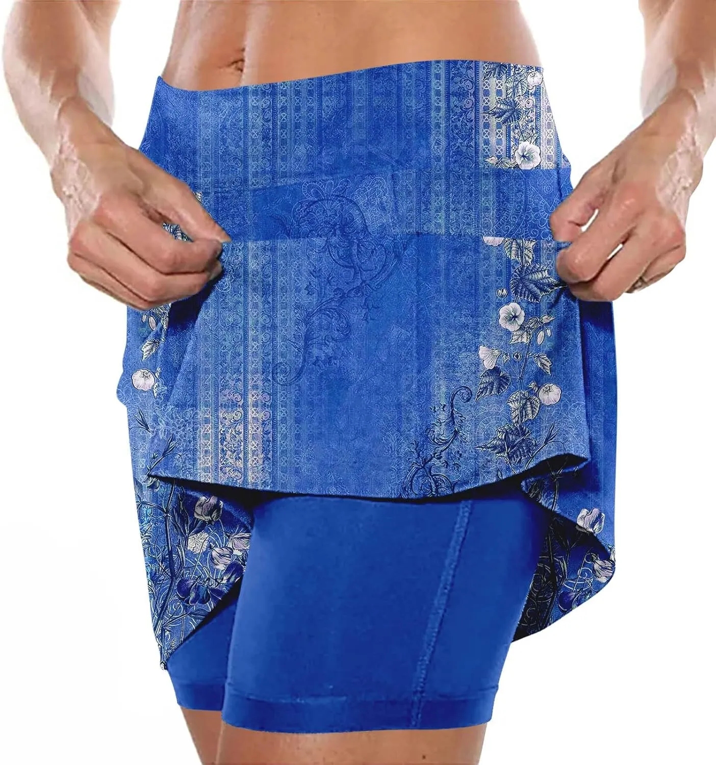 Plus Size Athletic Skorts for Women Summer Tummy Control Outfits High Waist Hiking Casual Fittted Skirt with Pockets