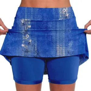 Plus Size Athletic Skorts for Women Summer Tummy Control Outfits High Waist Hiking Casual Fittted Skirt with Pockets