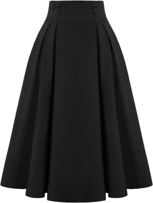 Plus Size Skirts for Curvy Women Pleated Ruffle Swing Maxi Skirt Dress Summer Causal Solid High Elastic Waist Skirt