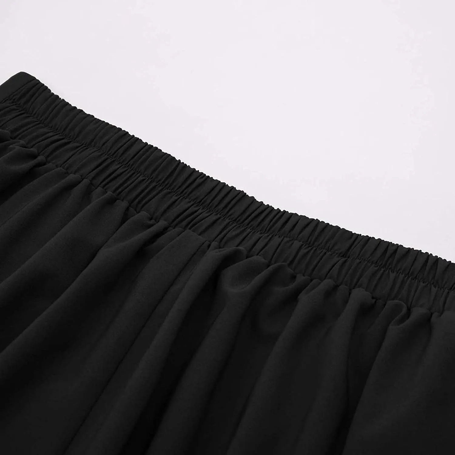 Plus Size Skirts for Curvy Women Pleated Ruffle Swing Maxi Skirt Dress Summer Causal Solid High Elastic Waist Skirt