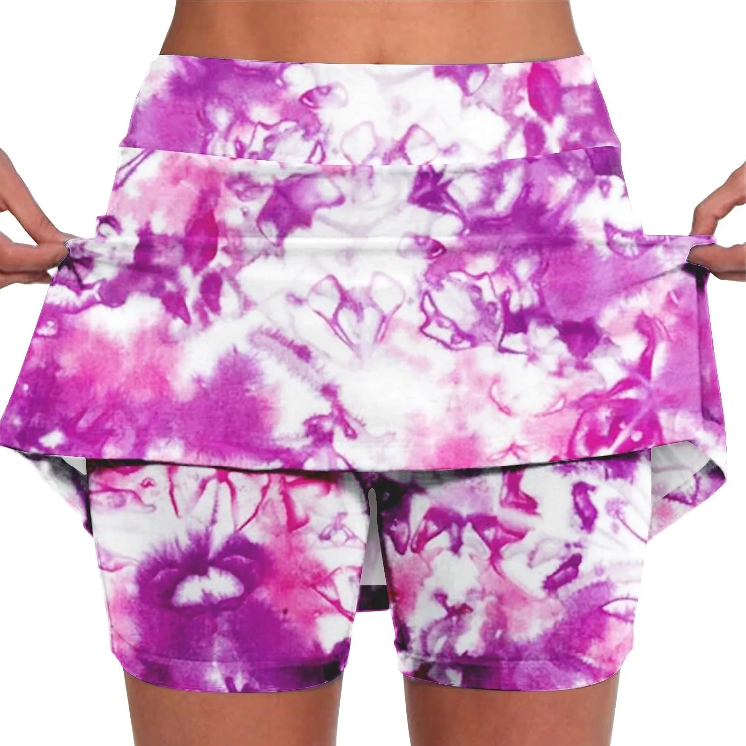 Plus Size Skorts for Curvy Women Summer Tummy Control Athletic Short High Waist Loose Casual Outfits with Pockets