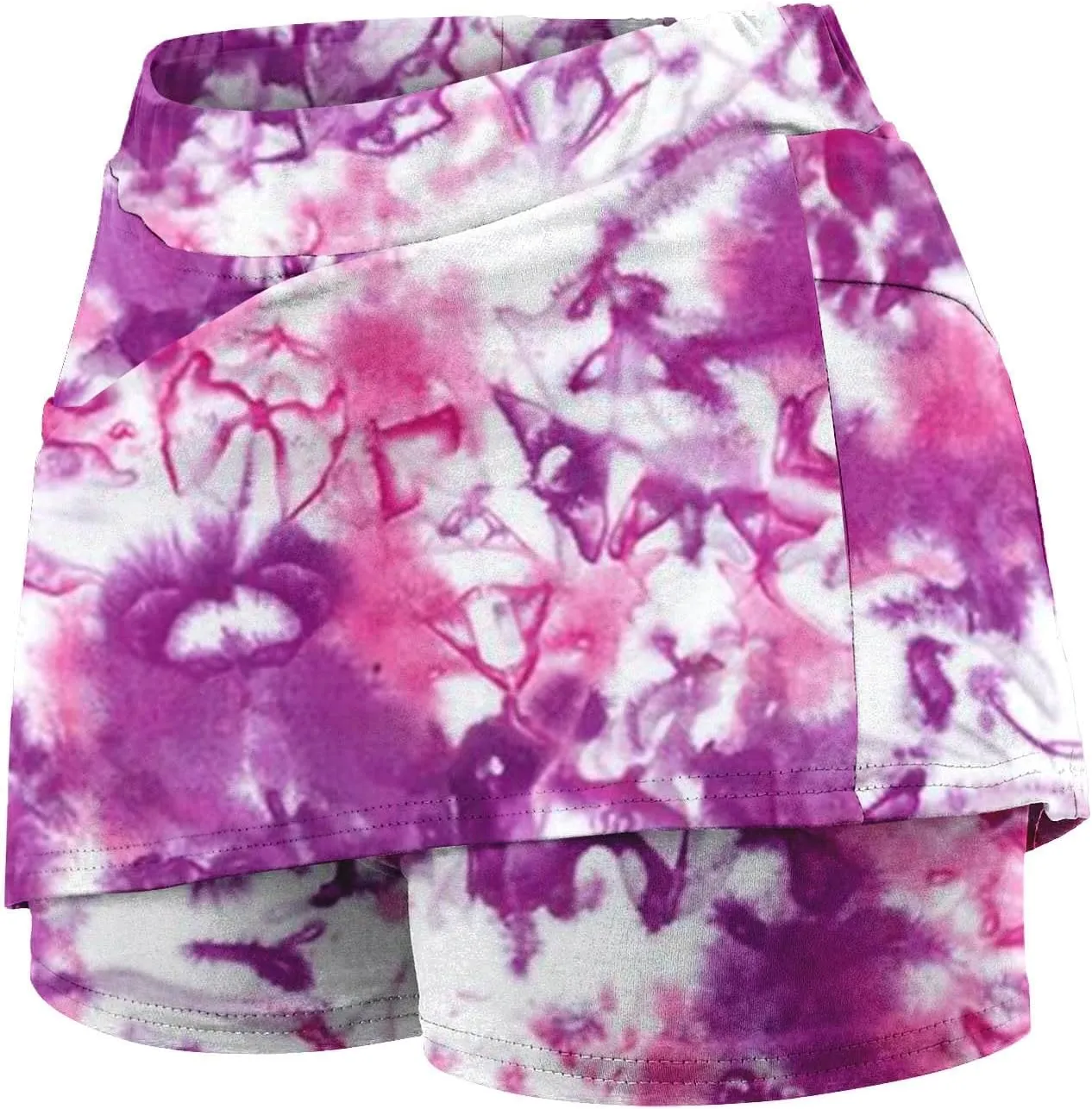 Plus Size Skorts for Curvy Women Summer Tummy Control Athletic Short High Waist Loose Casual Outfits with Pockets