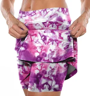 Plus Size Skorts for Curvy Women Summer Tummy Control Athletic Short High Waist Loose Casual Outfits with Pockets