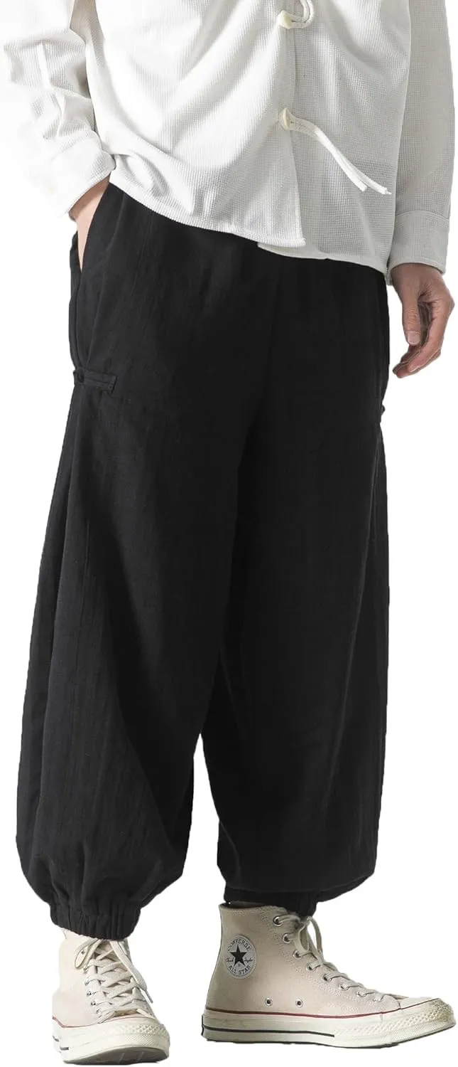 PRIJOUHE Men's Joggers Sweatpants Casual Wide Leg Jogger Pants Lightweight Sweat Pants with Pockets