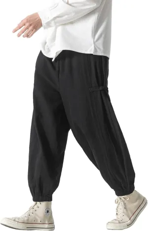 PRIJOUHE Men's Joggers Sweatpants Casual Wide Leg Jogger Pants Lightweight Sweat Pants with Pockets