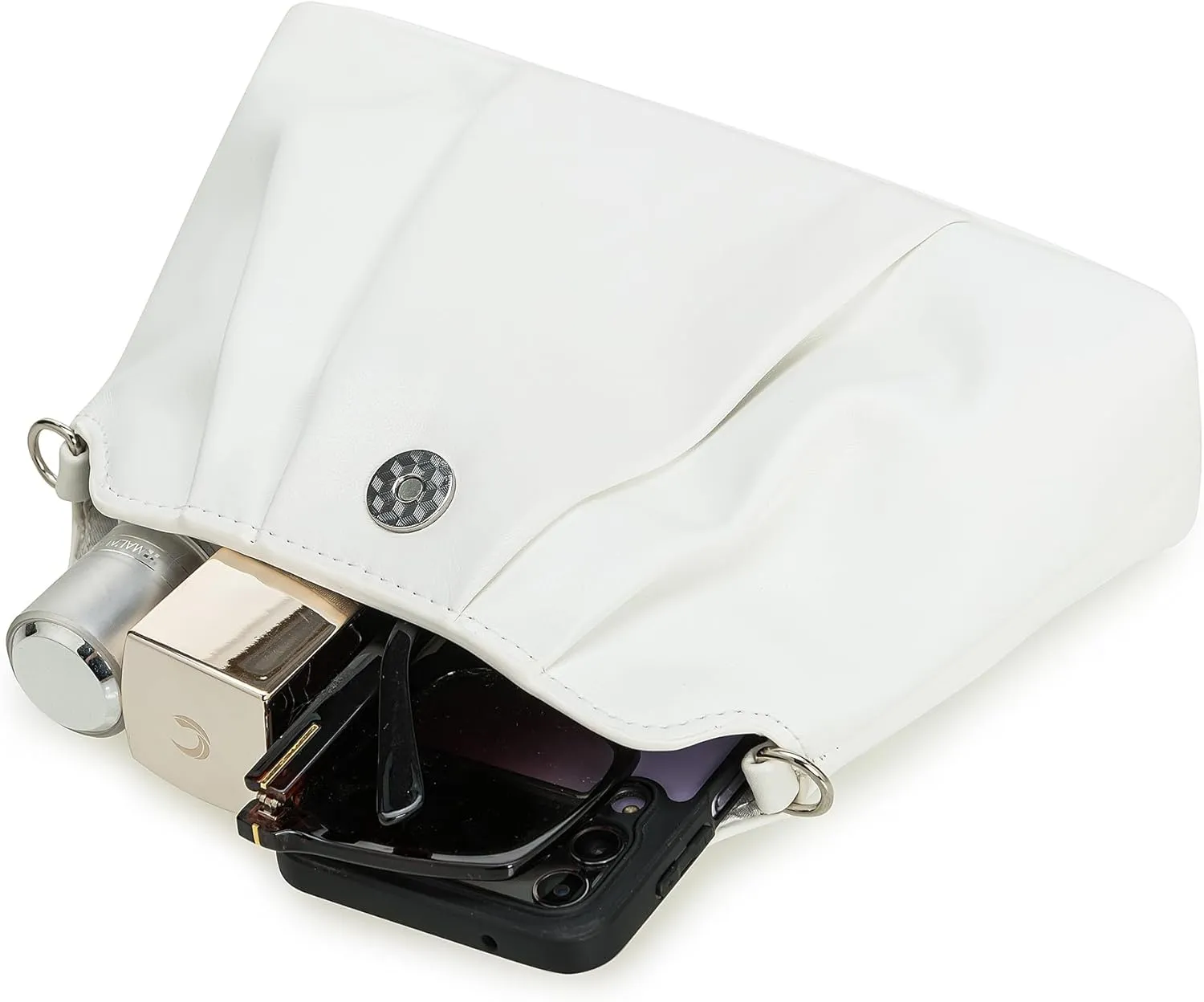 PU Clutch Handbag for Women Evening Bag Formal Dressy Purse with Pearl Strap
