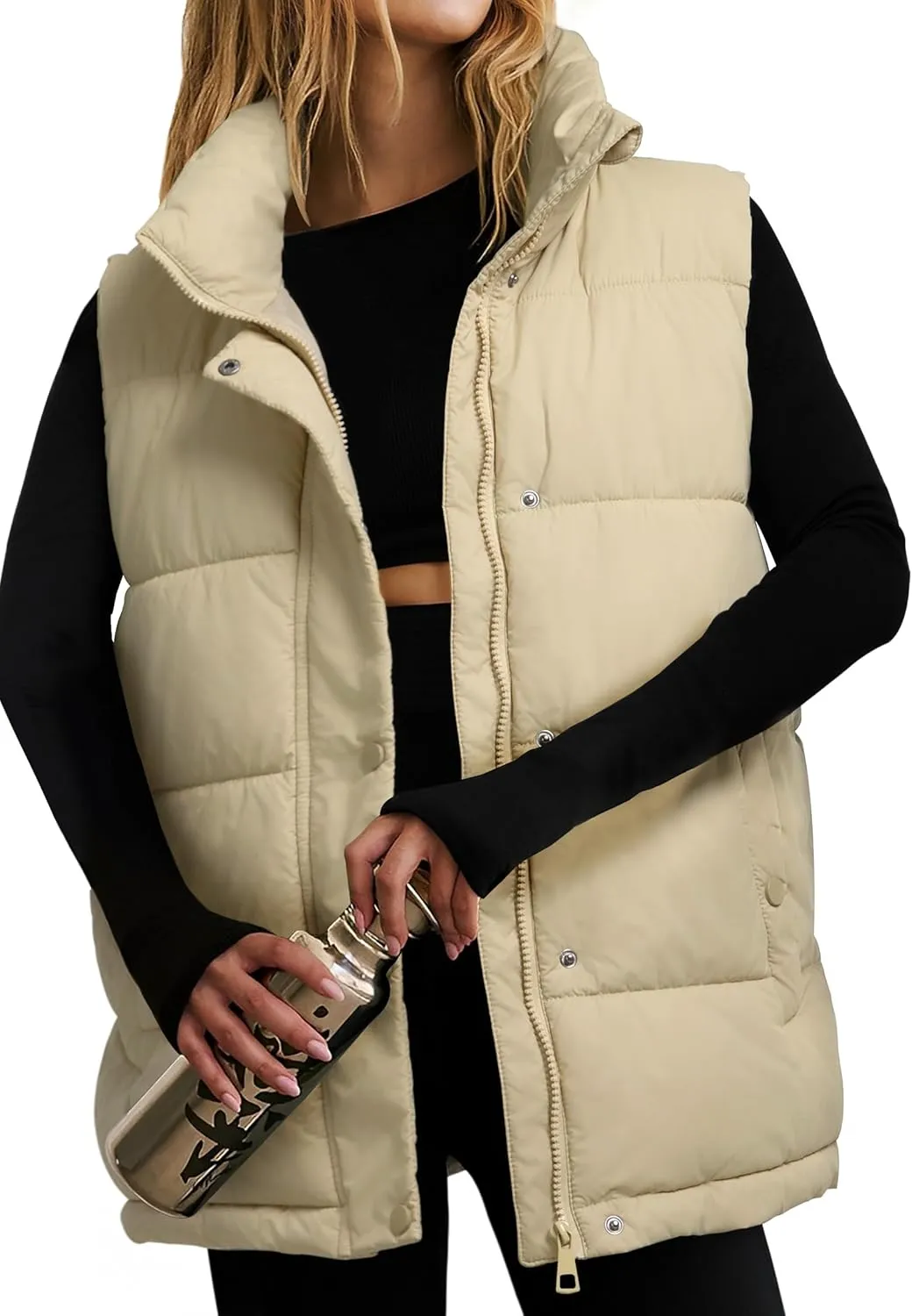 Puffer Vest Women Fall Winter Puffy Vest Stand-Up Collar Lightweight Vest 2024 Trendy Outfits