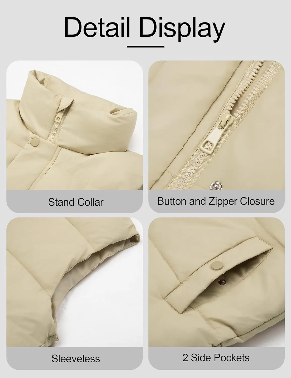 Puffer Vest Women Fall Winter Puffy Vest Stand-Up Collar Lightweight Vest 2024 Trendy Outfits