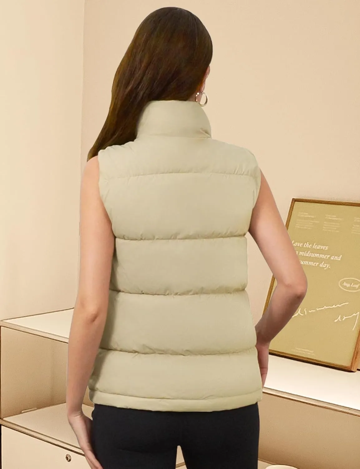 Puffer Vest Women Fall Winter Puffy Vest Stand-Up Collar Lightweight Vest 2024 Trendy Outfits