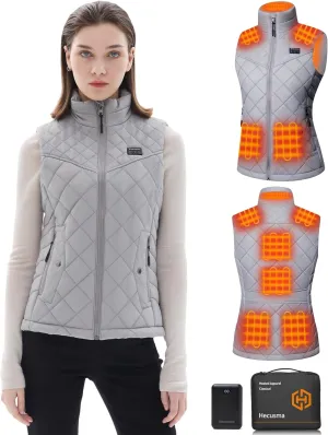 Quilted Heated Vest Women with Battery Pack 16000mAh 7.4V, Warming Heated Vest for Women, Smart Women's Heating Vests