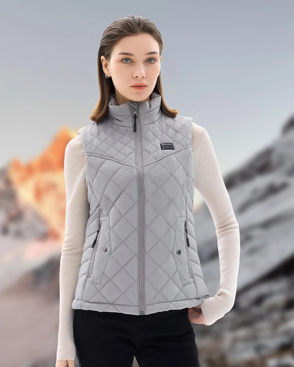 Quilted Heated Vest Women with Battery Pack 16000mAh 7.4V, Warming Heated Vest for Women, Smart Women's Heating Vests