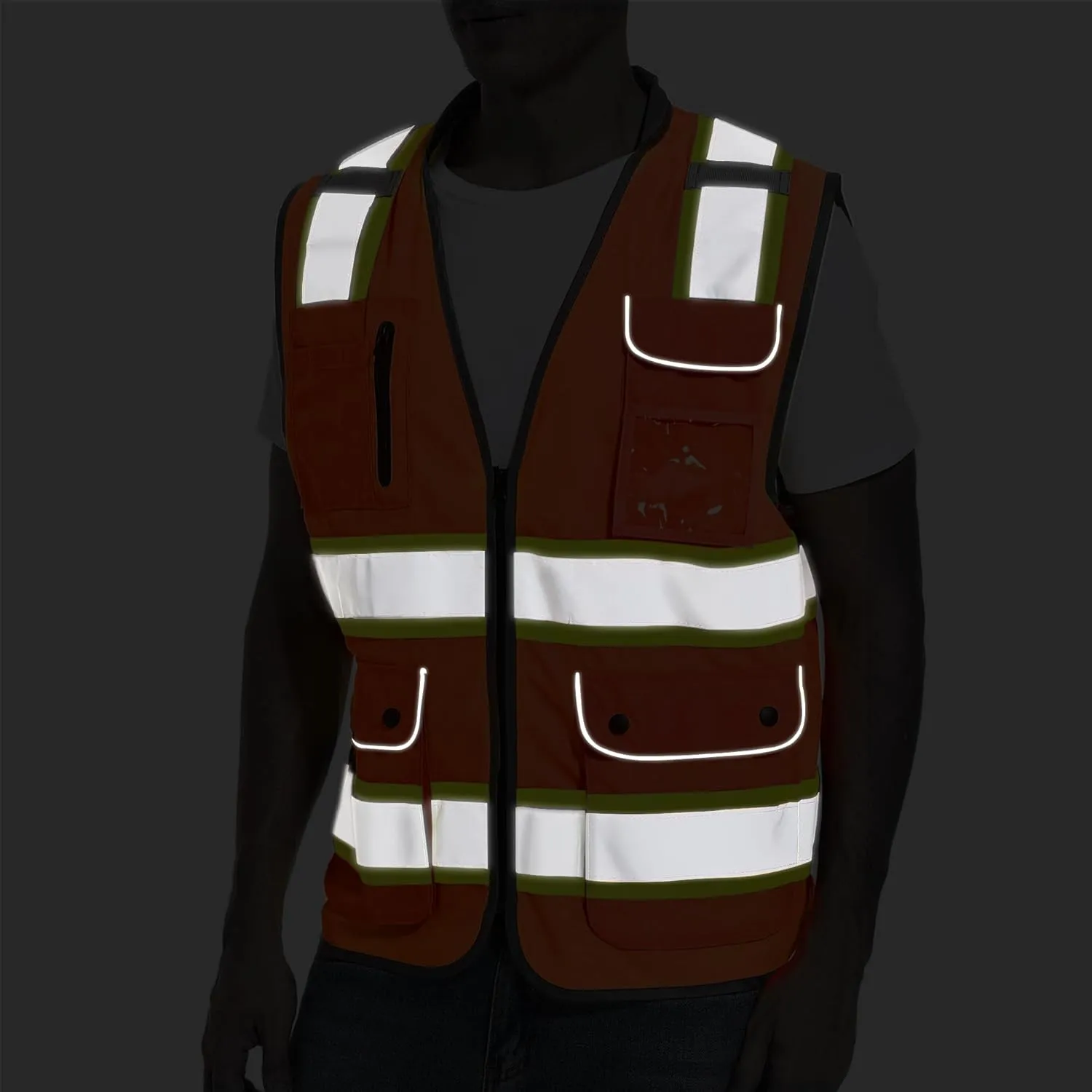 Reflective Safety Vest for Men and Women - High Visibility Construction Vest - Dual Tone Reflective Strips