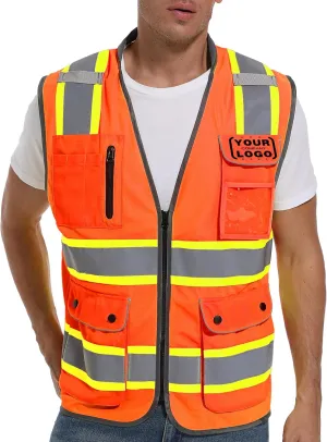 Reflective Safety Vest for Men and Women - High Visibility Construction Vest - Dual Tone Reflective Strips