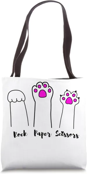 Rock Paper Scissors Cat Paws Tote Bag