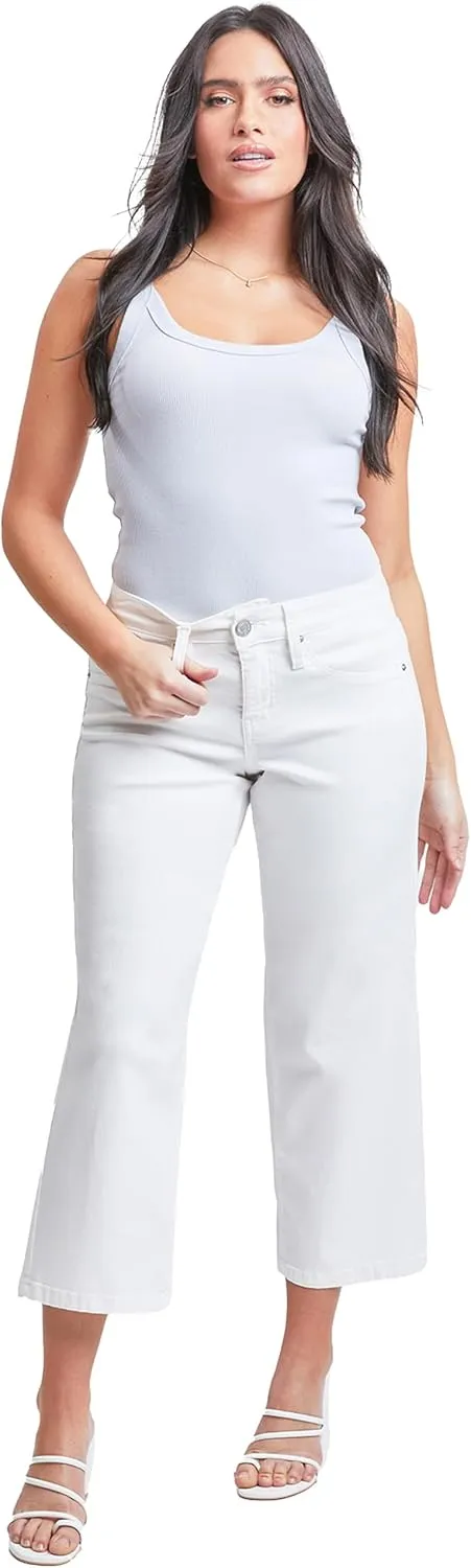 Royalty For Me Womens Women's Hyperstretch High Rise Wide Leg Flood Pantspants