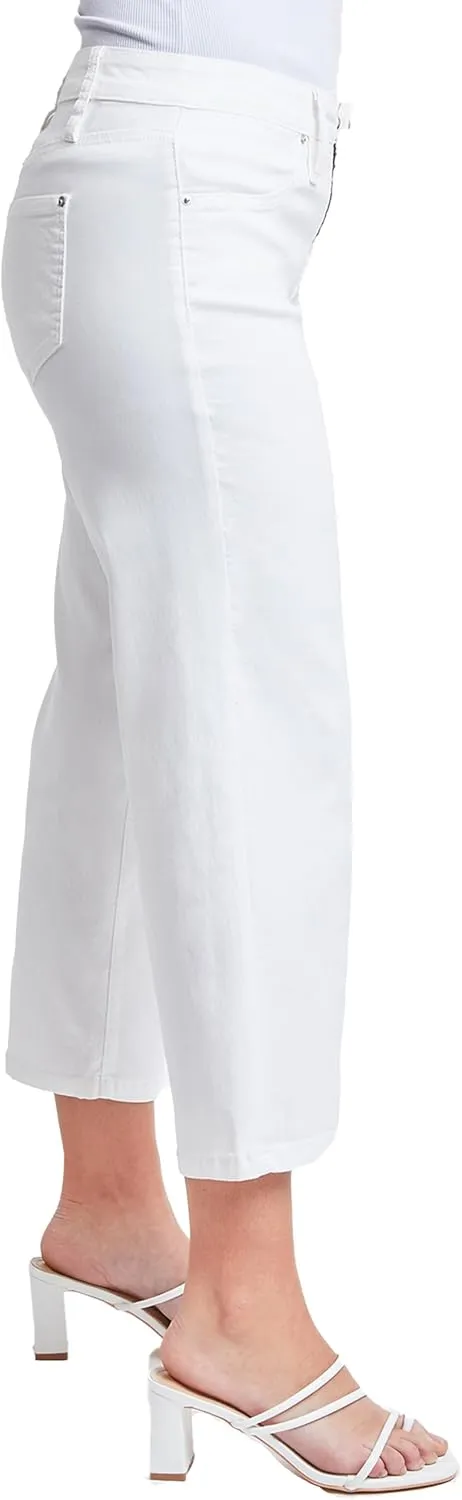 Royalty For Me Womens Women's Hyperstretch High Rise Wide Leg Flood Pantspants