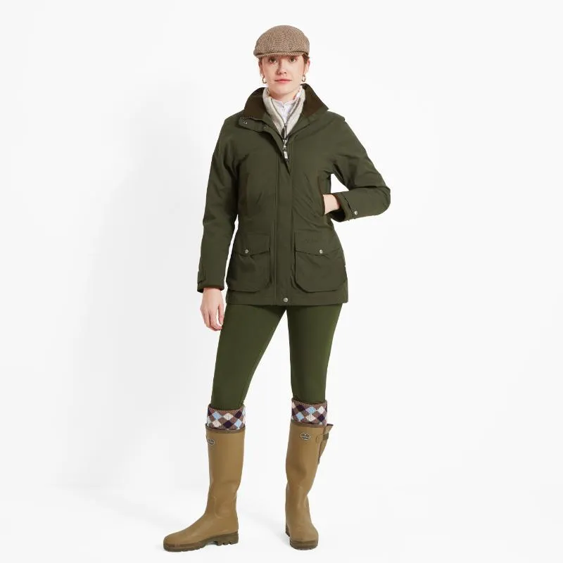 Schoffel Teal Ultralight Ladies Waterproof Country Field Coat - Forest