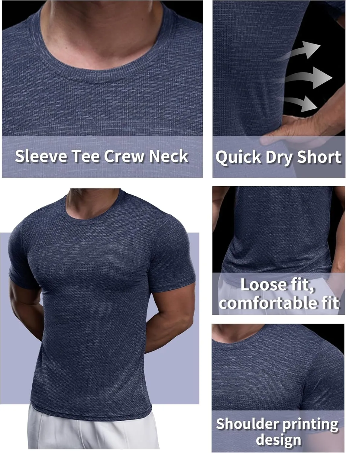 Selected Softest Quick Dry Short Sleeve Crew Neck Men's T-Shirt Utmost Breathable Comfort Moisture Wicking Tee