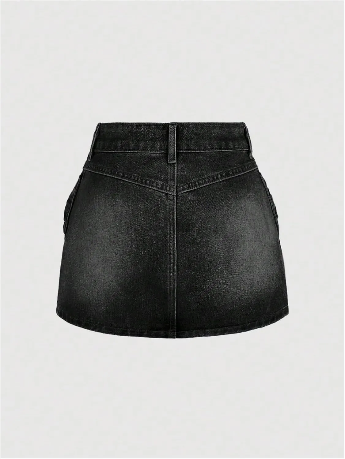 SHENHE Women's Denim Mini Skirt Bowknot Straight Jean Skirt Summer Cute Mini Skirts