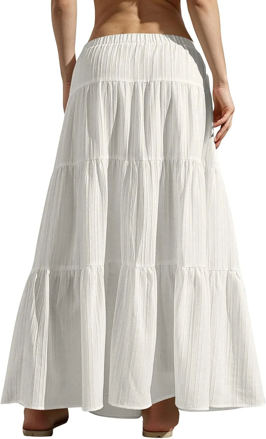 Skirt for Women Maxi Long Bodycon Vacation Boho Pleated Low Rise Basic Skirts Women 2025