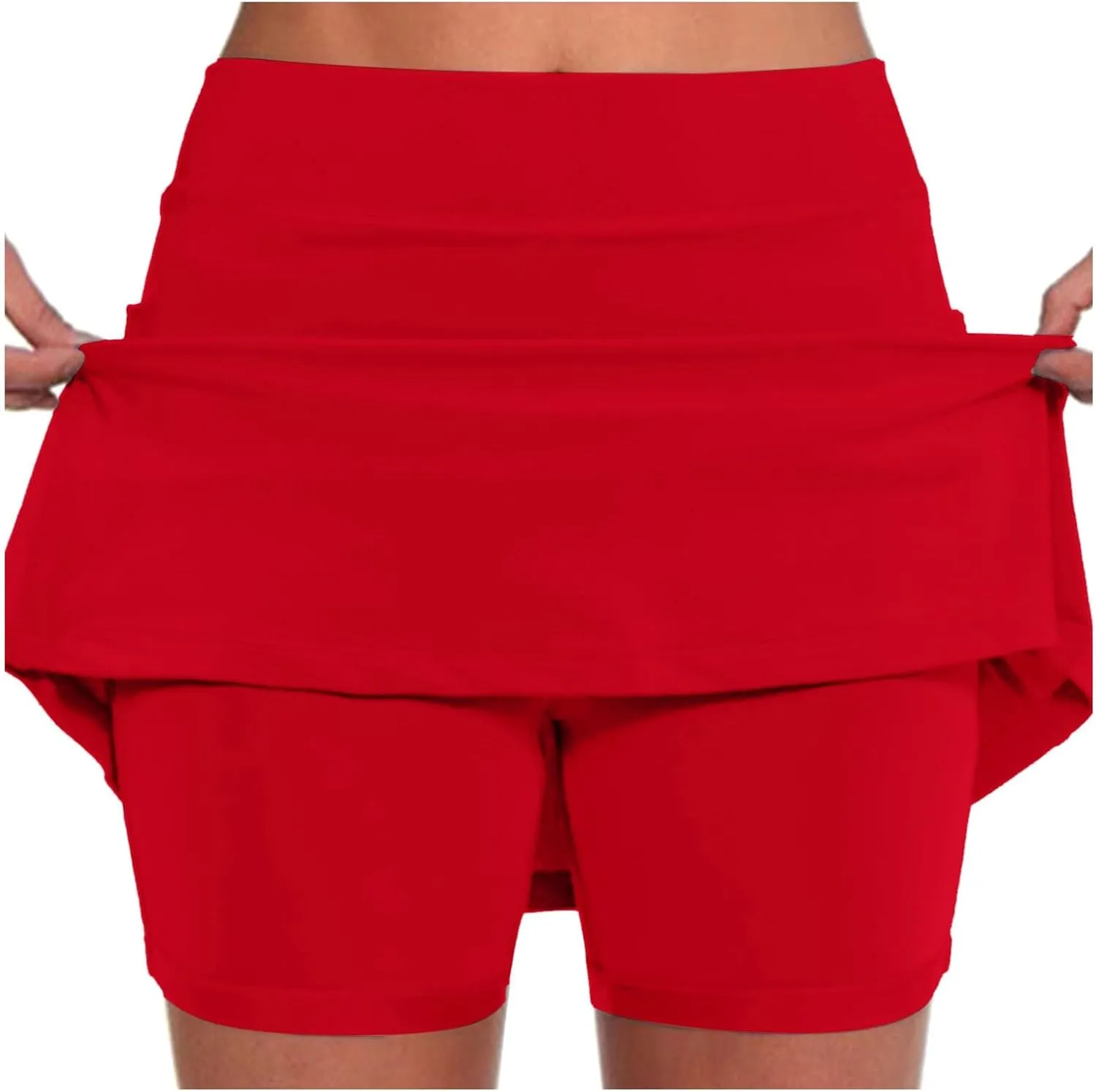 Skorts for Women with Pockets High Waist Tummy Control Yoga Shorts Casual Athletic Tennis Mini Skirt with Shorts Underneath