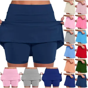 Skorts for Women with Pockets Plus Size High Waist Tummy Control Yoga Shorts Casual Dressy Athletic Tennis Mini Skirts