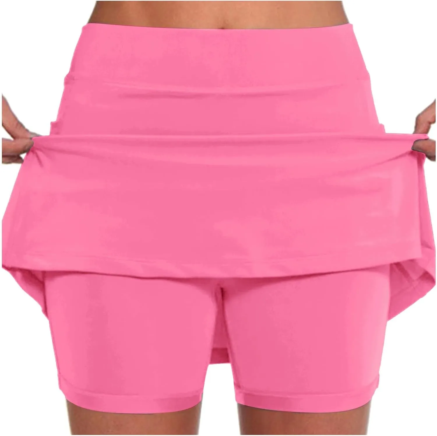 Skorts for Women with Pockets Plus Size High Waist Tummy Control Yoga Shorts Casual Dressy Athletic Tennis Mini Skirts