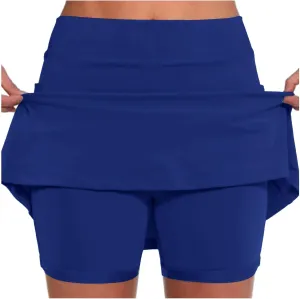 Skorts for Women with Pockets Plus Size High Waist Tummy Control Yoga Shorts Casual Dressy Athletic Tennis Mini Skirts