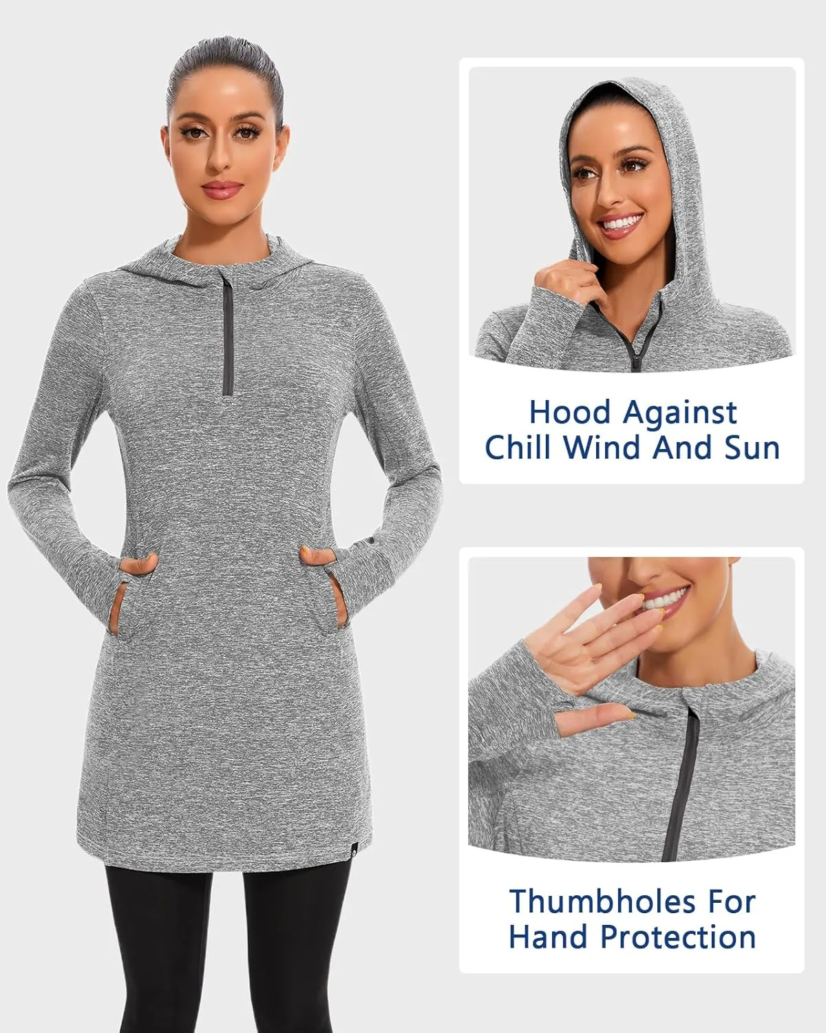 Soneven Women's Fleece Sweatshirt Dress Warm Pullover Long Sleeve Thermal Hoodie Dresses Winter Outfits with Pocket