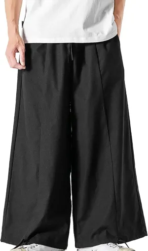 SUWBMHWE Mens Harem Pants Men Summer Beach Lounge Hippie Linen Graphic Wide-Leg Trousers Boho Toji Baggy Plus Size