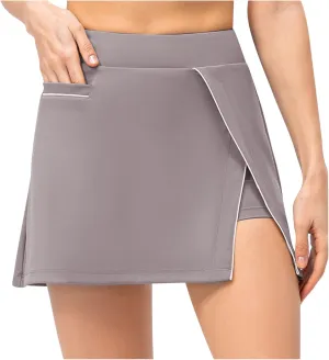 Tennis Skirt with Shorts for Women Sports Lightweight Athletic Skirts Solid Color Golf Sports Skirt Indoor & Outdoor