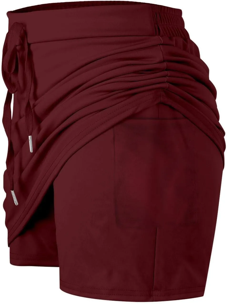 Tennis Skirts for Women Golf Athletic Activewear Skorts Drawstring Elastic Workout Running Mini Skirts with Pockets