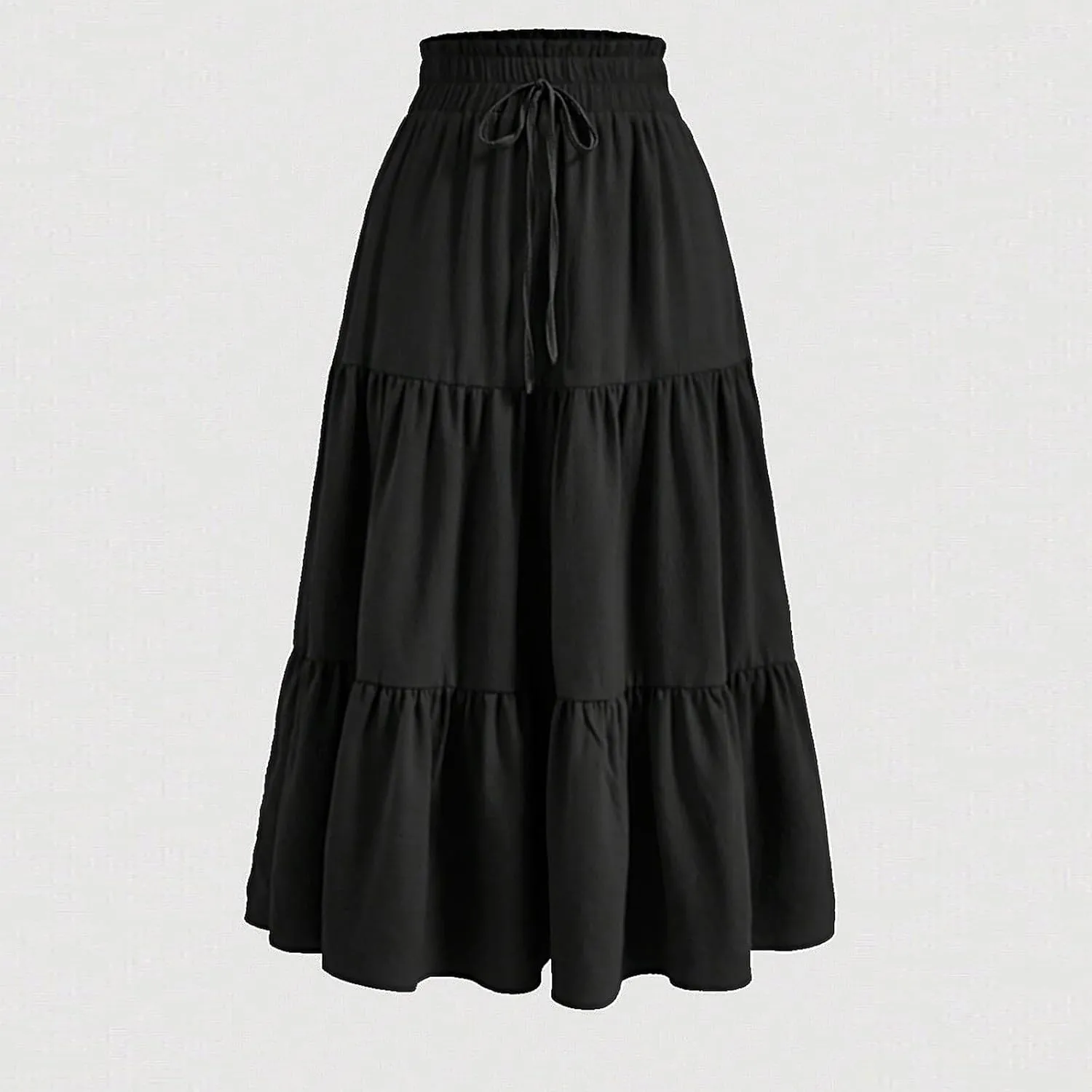 Tiered Floral Maxi Skirts for Women Trendy Elastic High Waisted Flowy Long Skirt Summer Boho Beach A Line Skirt