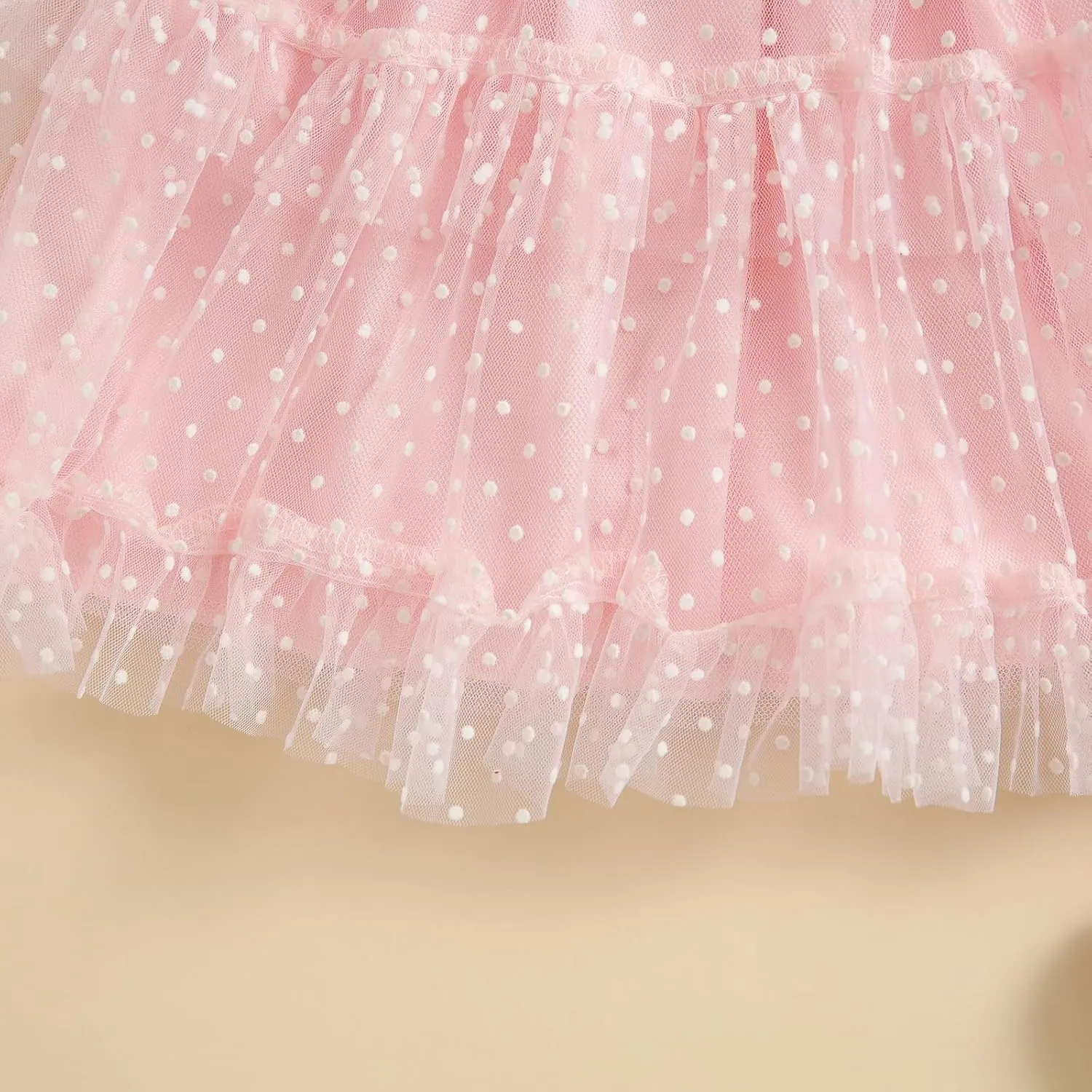 Toddler Baby Girl Summer Boho Dress Solid Color Spaghetti Strap Square Neck Tulle Dress Kids Beach Sundress