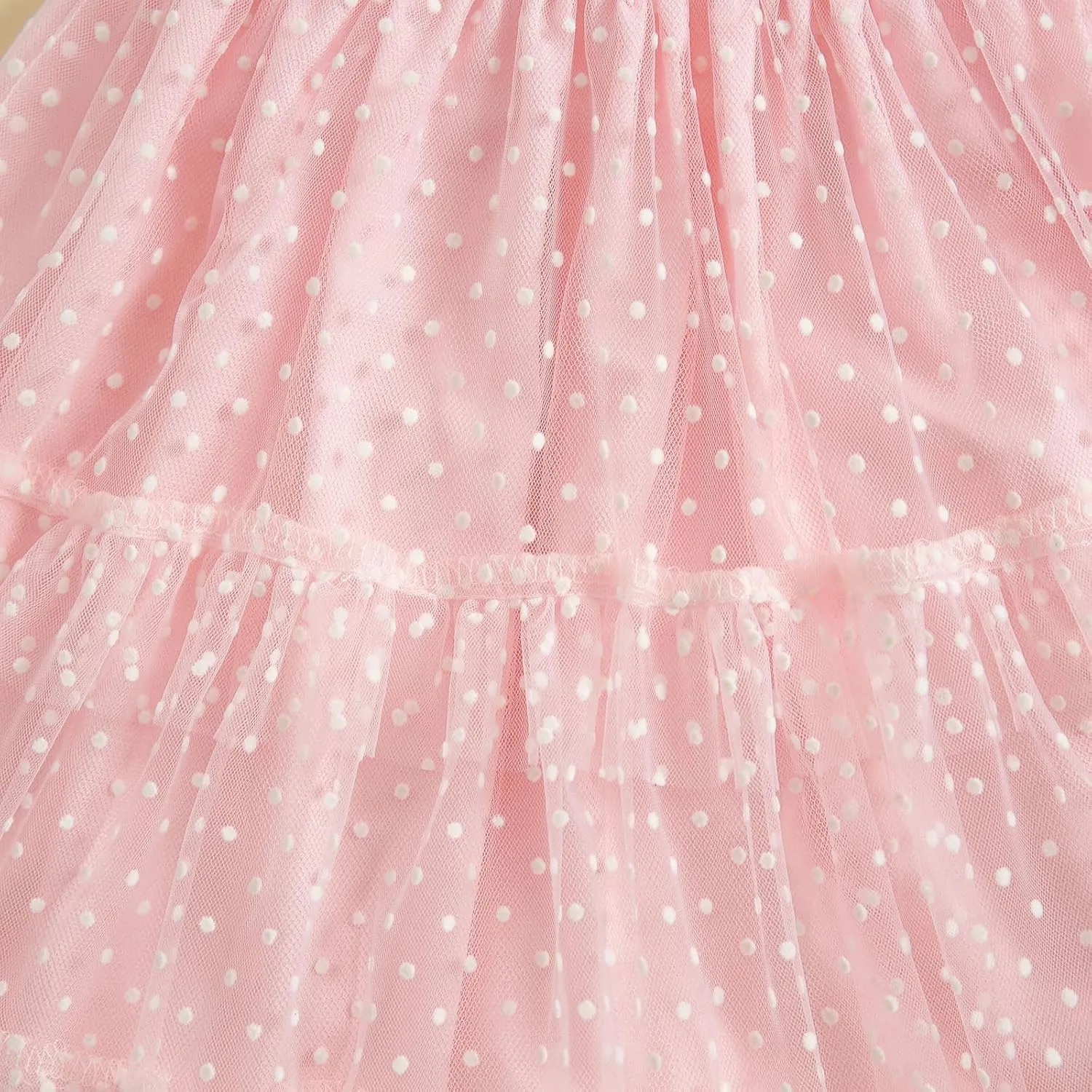 Toddler Baby Girl Summer Boho Dress Solid Color Spaghetti Strap Square Neck Tulle Dress Kids Beach Sundress