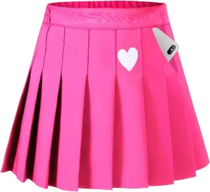 Toddler Little & Big Girl's High Waist School Uniform Elastic Waist Pleated Skirt with Shorts, US 2 Years - 14 Years