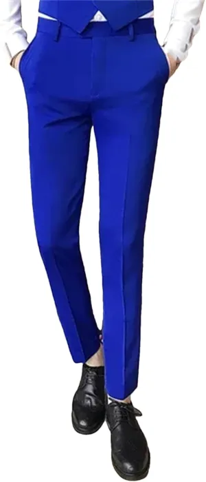 UIOKLMJH Men Slim Fit Business Dress Suit Pants Solid Color Spring Formal Trousers Dress Pants