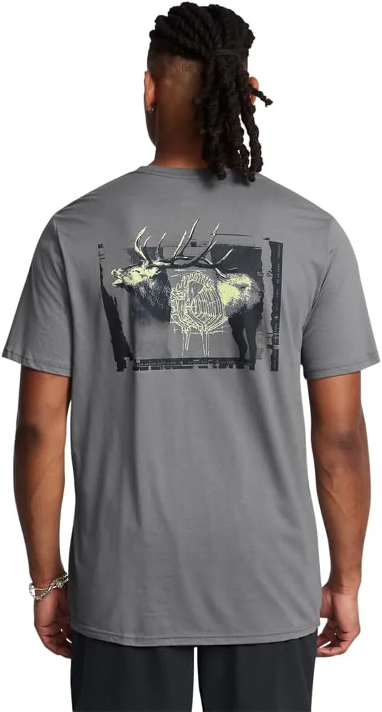 Under Armour Mens Schematic Elk Short Sleeve T Shirt | Casual Hunting Apparel | Elk and Antler Graphic Tee