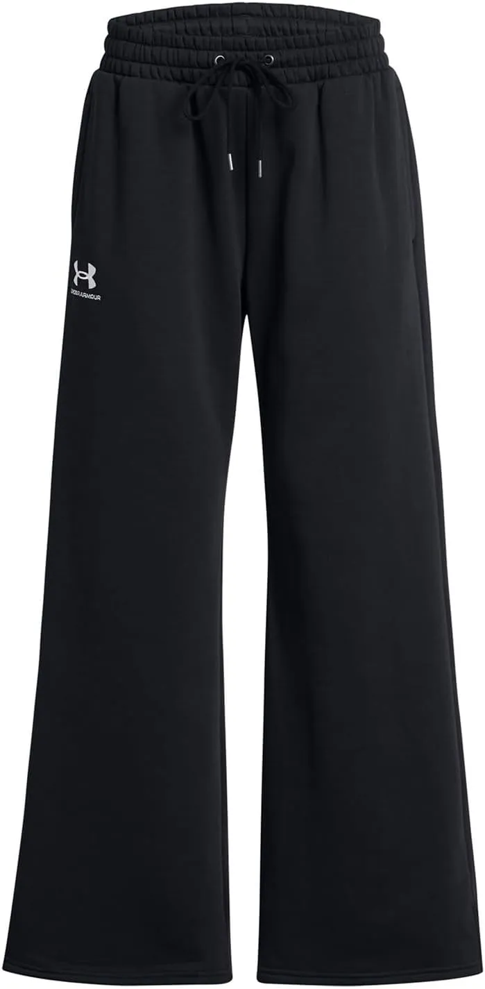 Under Armour Womens Icon Fleece Wide Leg Pants - Ultra-Soft Mid-Weight Fleece XL Black-White