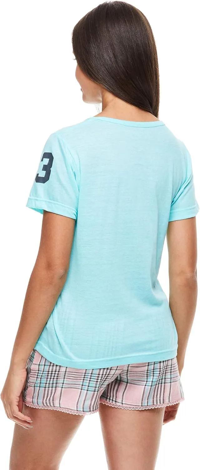 U.S. Polo Assn. Summer Pajamas for Women 2 Piece with T-Shirt and Shorts - Summer PJs for Women Set