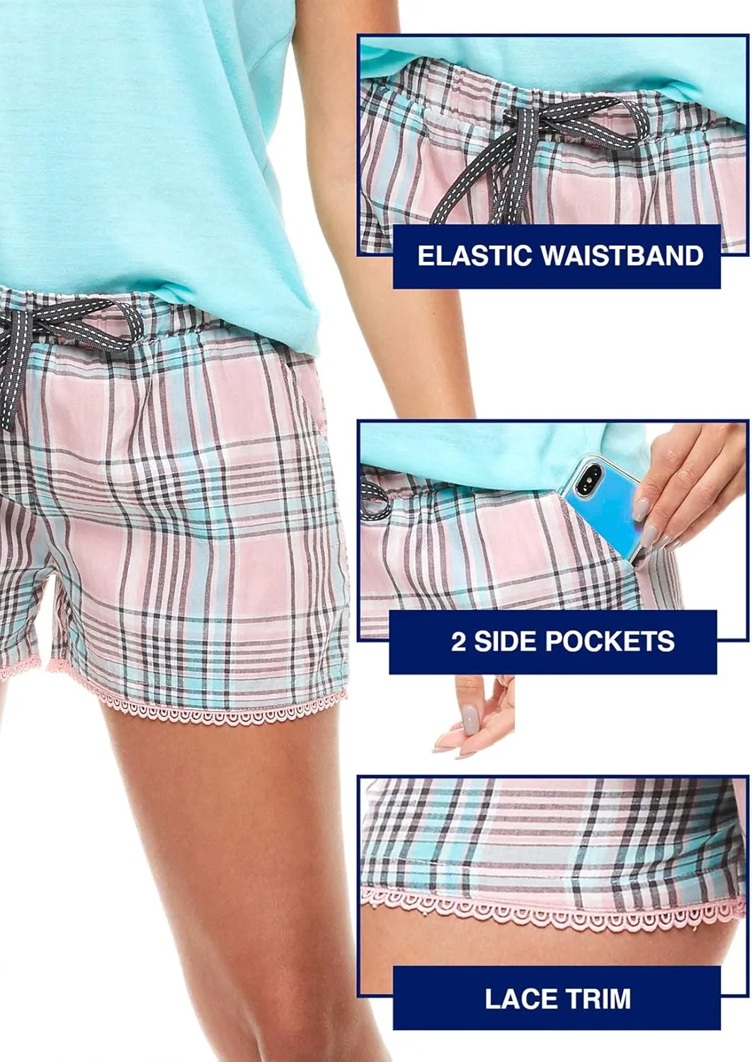 U.S. Polo Assn. Summer Pajamas for Women 2 Piece with T-Shirt and Shorts - Summer PJs for Women Set