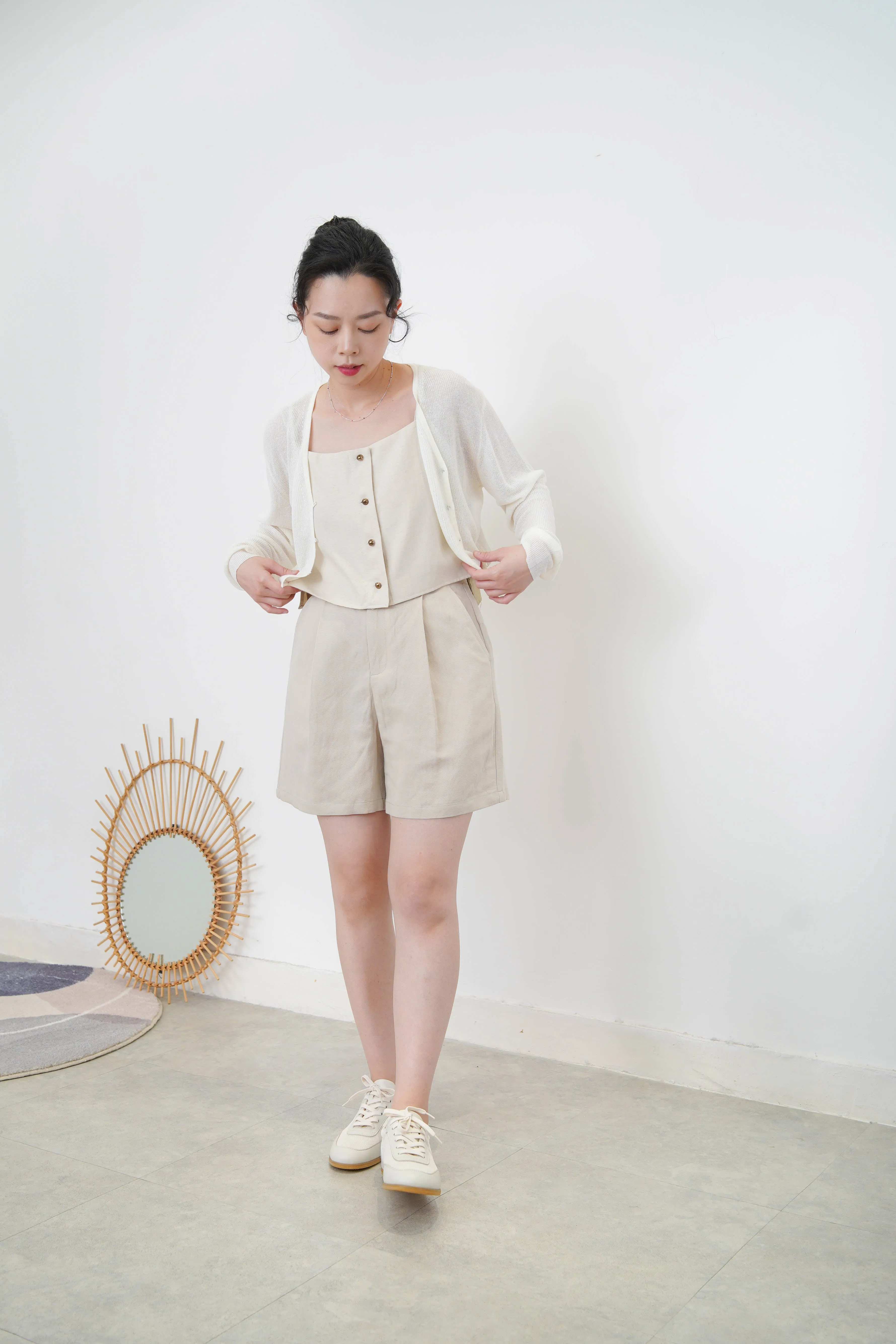 White crop summer cardigan