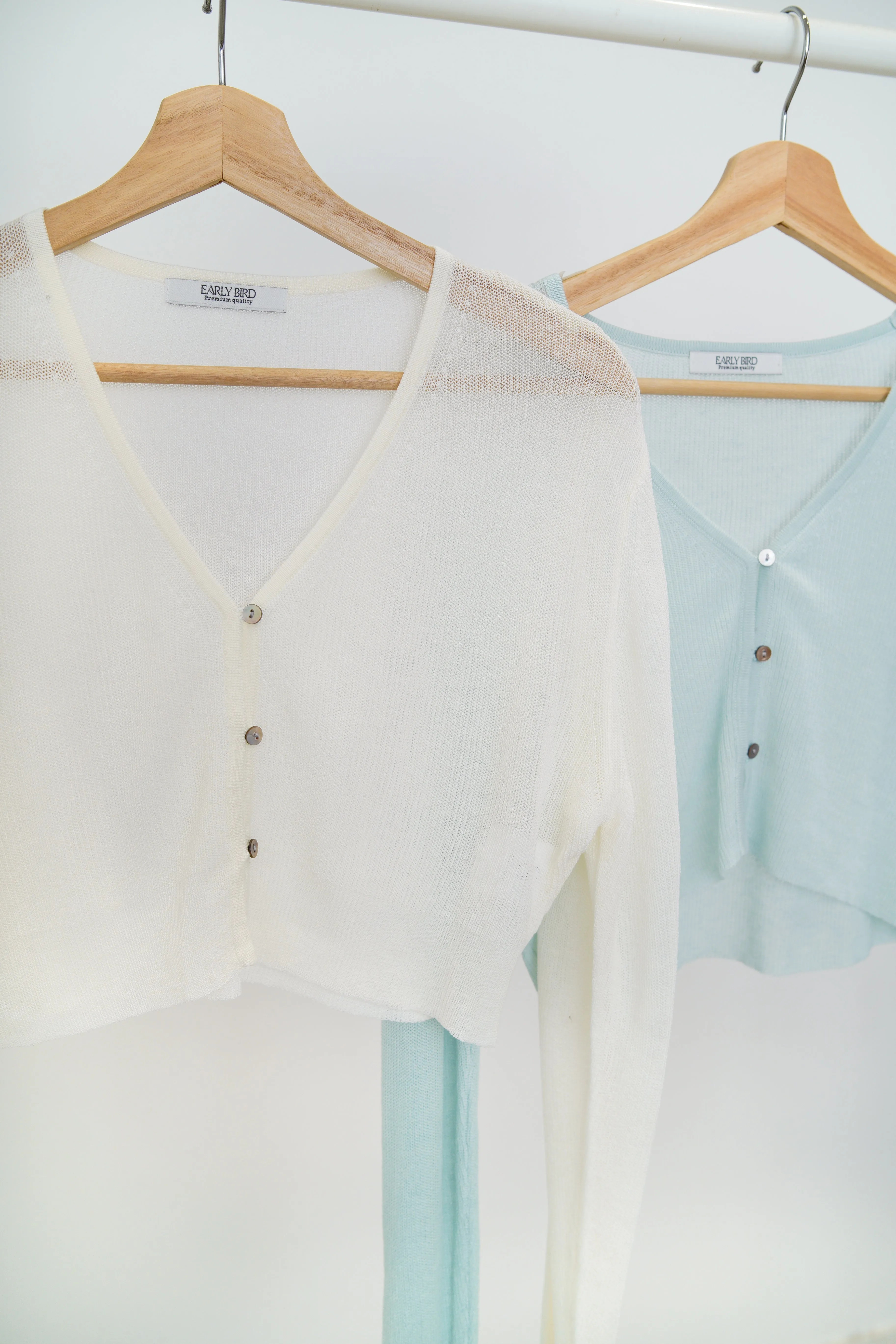 White crop summer cardigan
