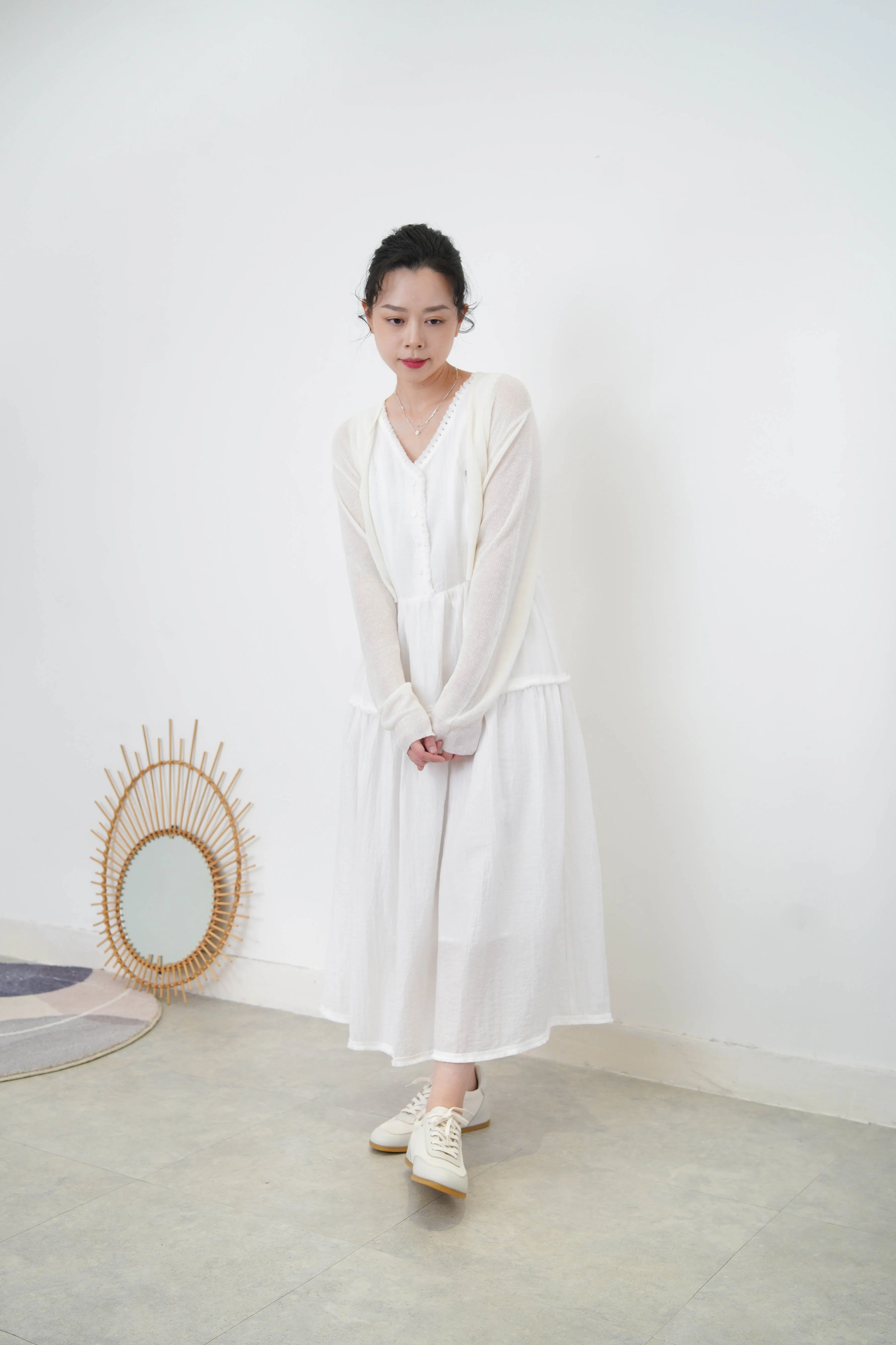 White crop summer cardigan