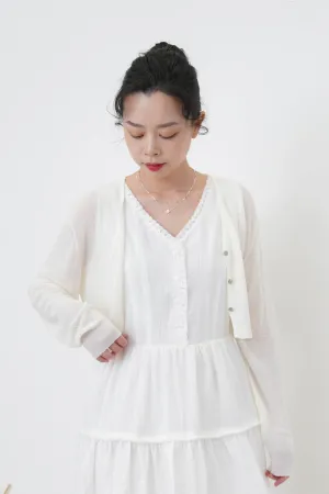 White crop summer cardigan