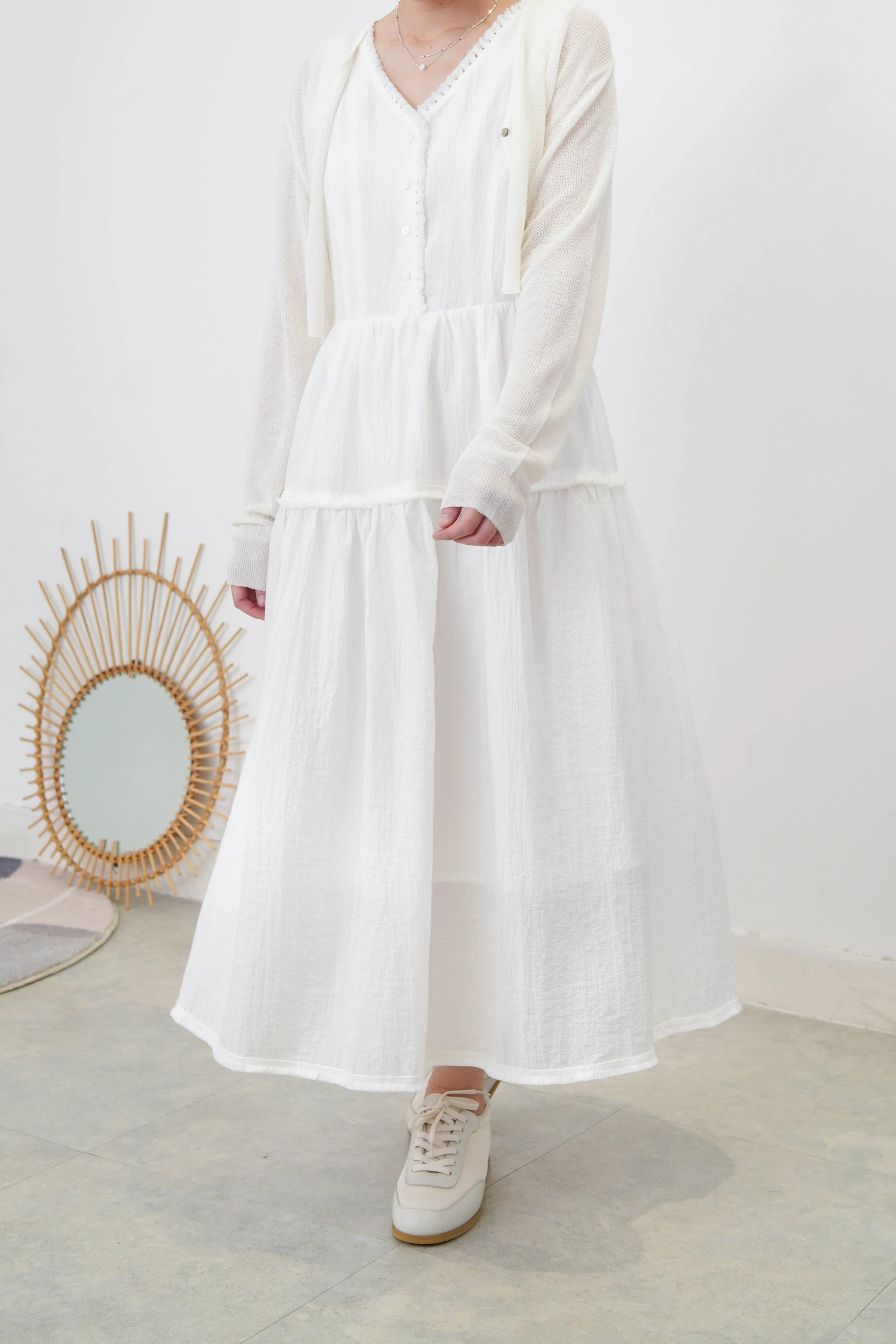 White crop summer cardigan